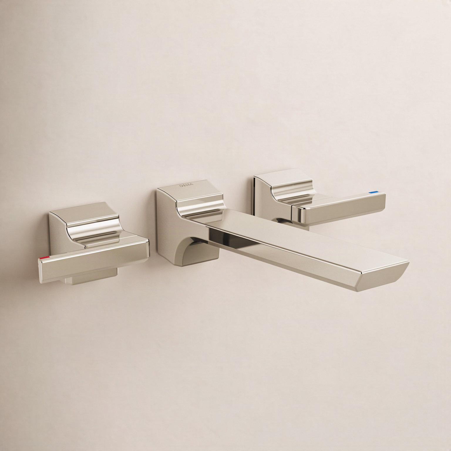 Pivotal® Double-Handle Wall Bathroom Faucet, Polished Nickel