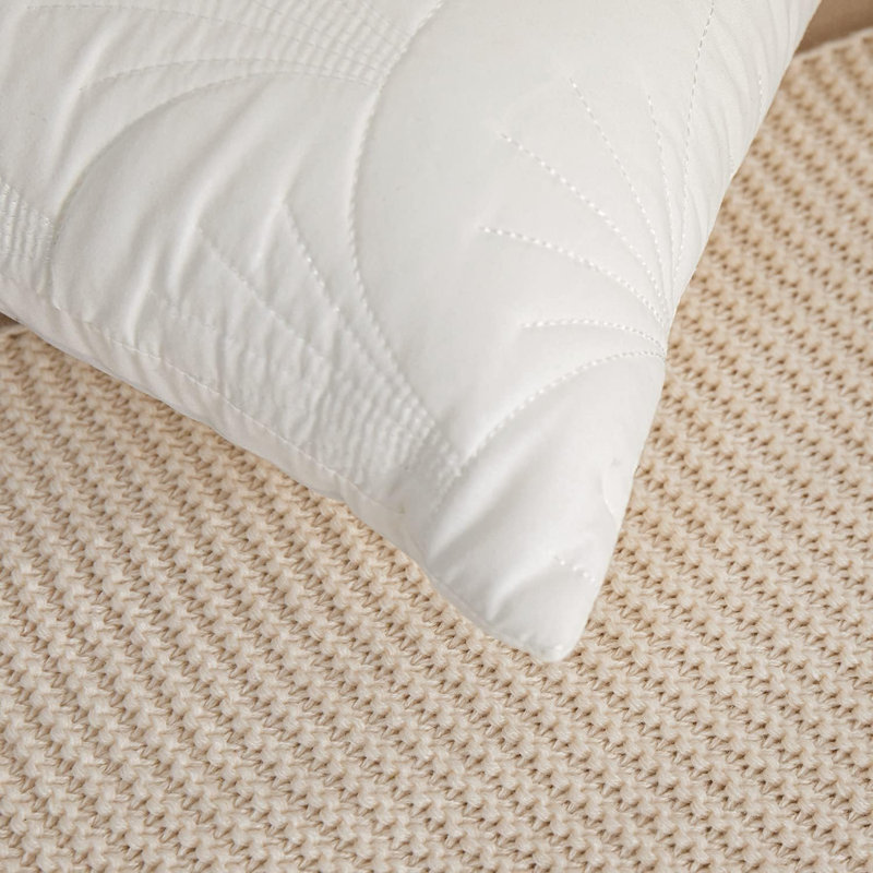 Housses de coussin matelassées (ensemble de 2), Blanc, H 24 po x l 24 po