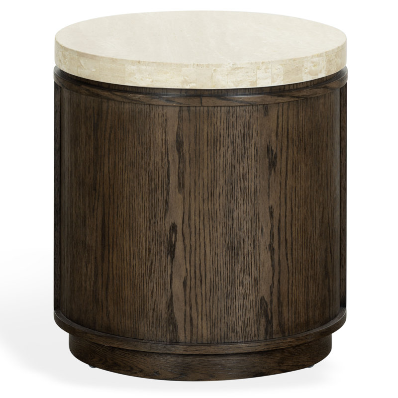 Table d'appoint ronde Alysandria, Dark Brown Oak
