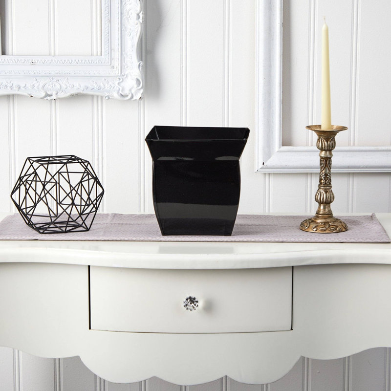 Fluted Metal Square Planter