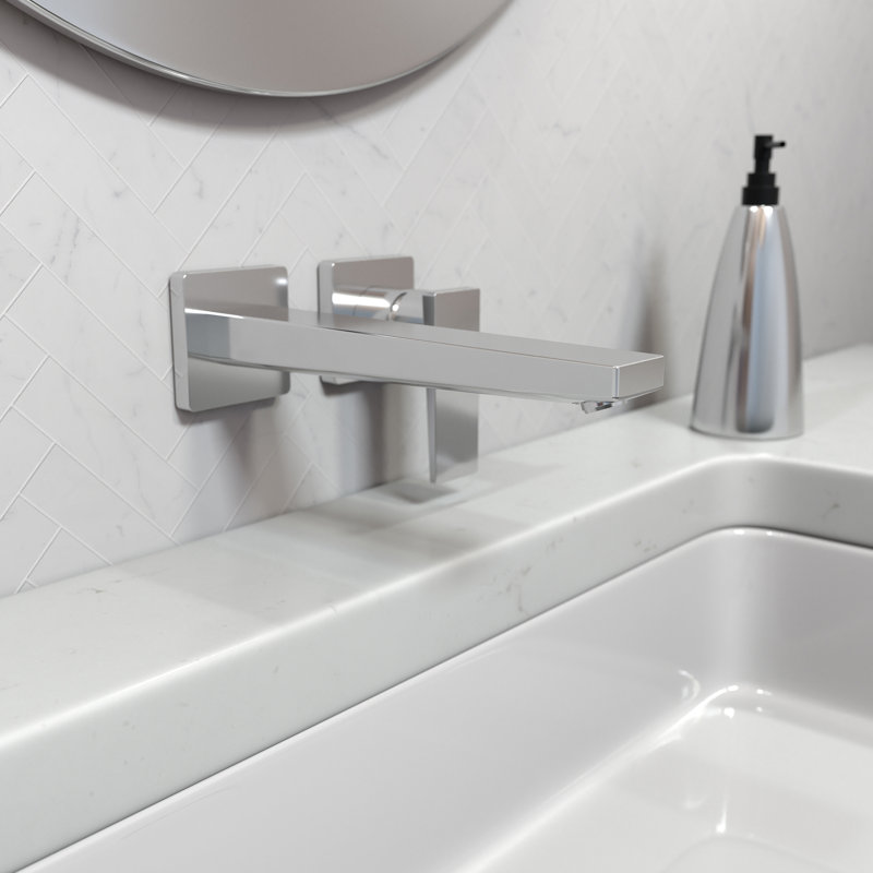 Metropol Low Flow Water Saving Wall Mounted Bathroom Faucet, Brushed Gold