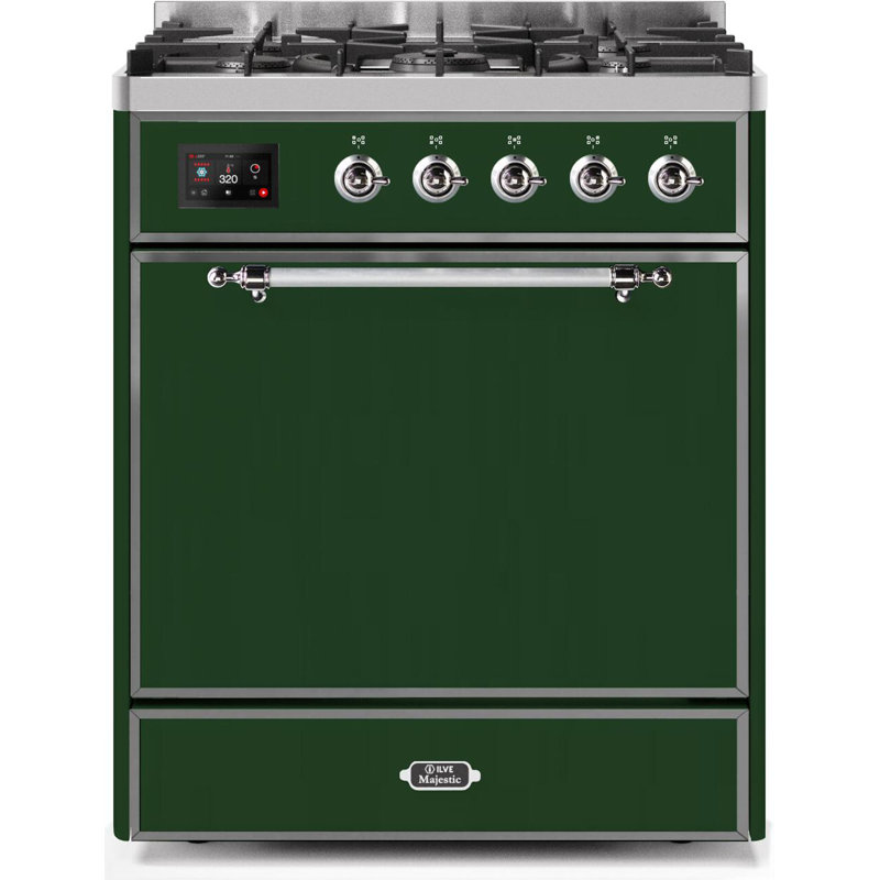 Majestic II 30" 4 cu.ft. Freestanding Dual Fuel with Convection Oven, Stainless Steel/Brass, Liquid Propane