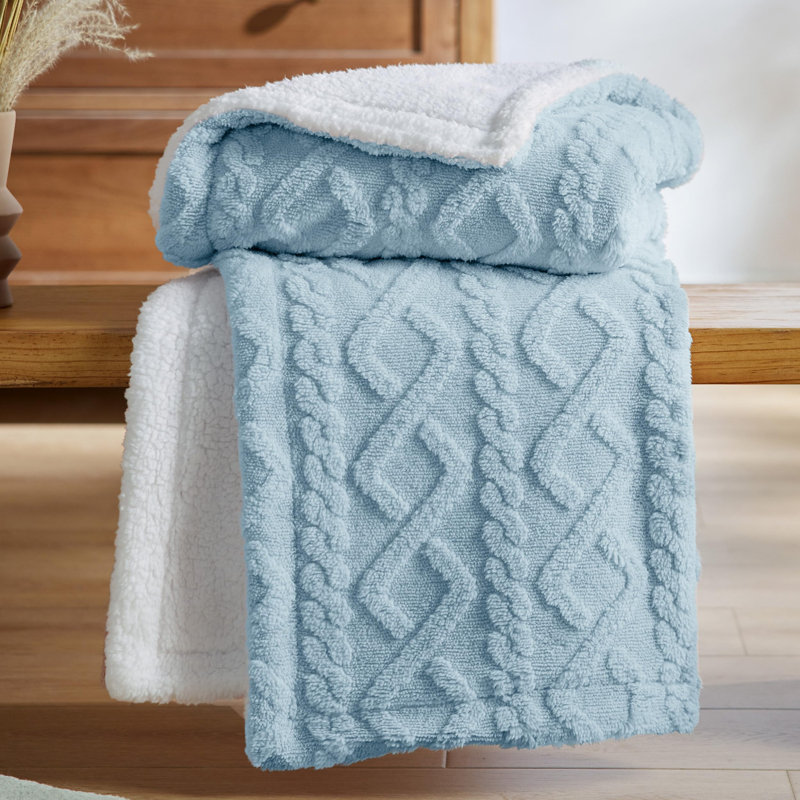 Couvre-lit en sherpa pour lit - douillette douce et douillette, couverture chaude en molleton épais pour l'hiver GentleSoft ™ ️