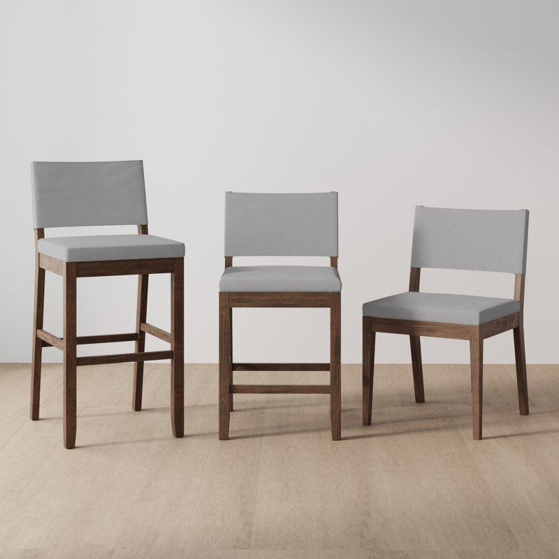 Tabouret tapissé, Gris clair naturel, Tabouret de comptoir (siège d'une hauteur de 24 p, 1