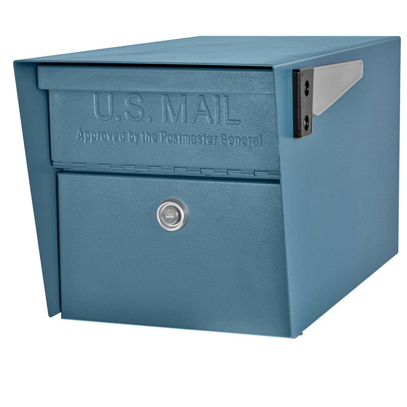 Mail Manager Locking Security Mailbox, Blue
