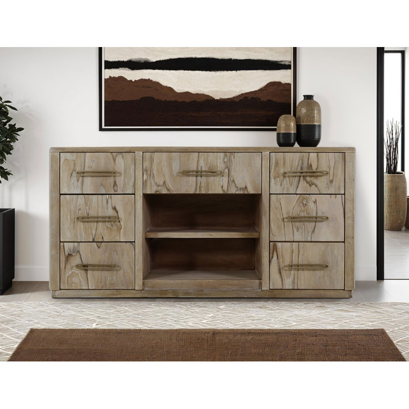 7 Drawer, Console, Beige