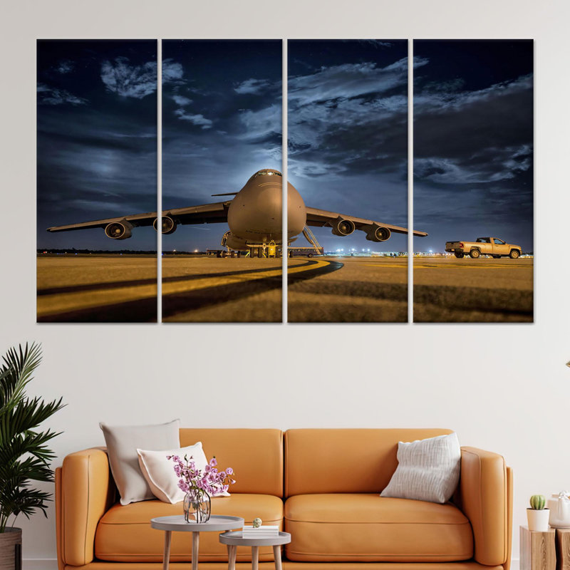Impression sur toile: art mural en verre Lockheed - décor aéronautique, toile tendue 4P, 43,3 po H x 78,7 po l
