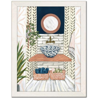 Boho Chic Bath II, art mural encadré