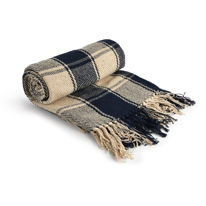 Allardt Throw Blanket, 178cm W x 254cm L, Navy Blue