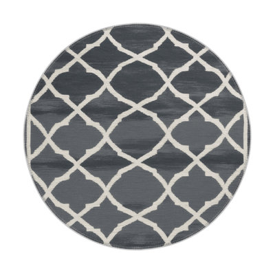 Tapis gris intérieur et extérieur Trellis
