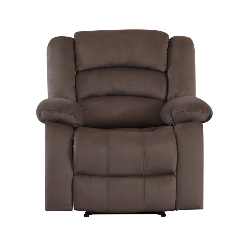 Aum Upholstered Recliner, Brown Microfiber/Microsuede