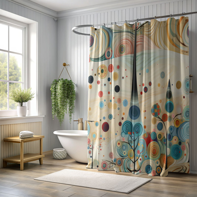 Rideau de douche Gleeful Tree - Premium, H 74 po x l 71 po
