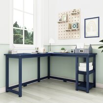 Kids Parke Navy Blue Desk and Hutch