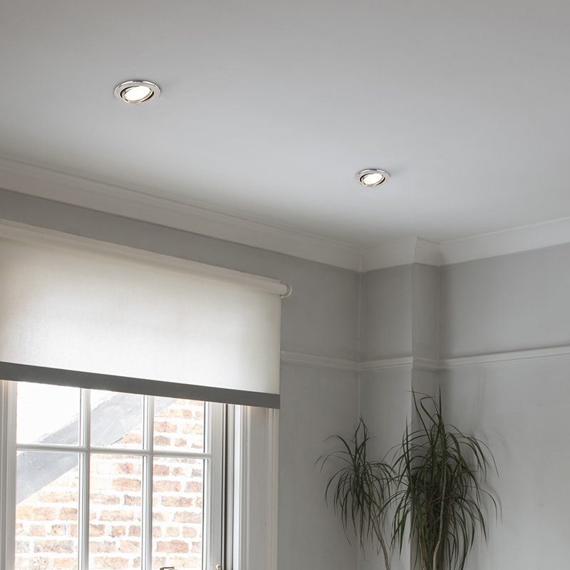 Ambrose Fire Rated Cool Tiltable Retrofit Downlight, 6500K, Chrome