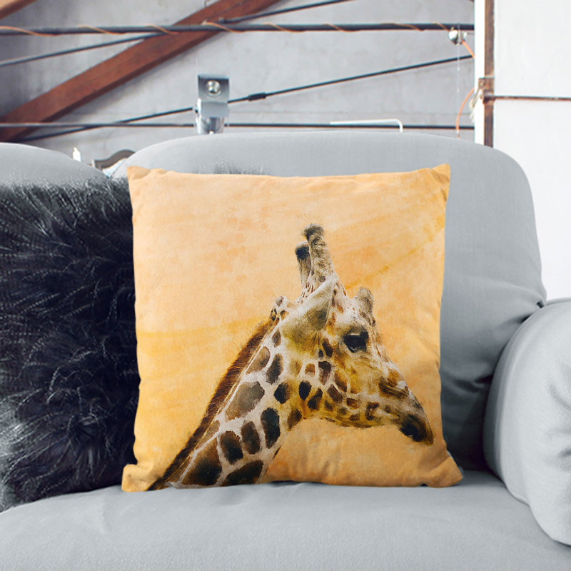 Giraffe Vol.6 Painting Square Throw Cushion, Stone, 40cm H x 40cm W x 15cm D