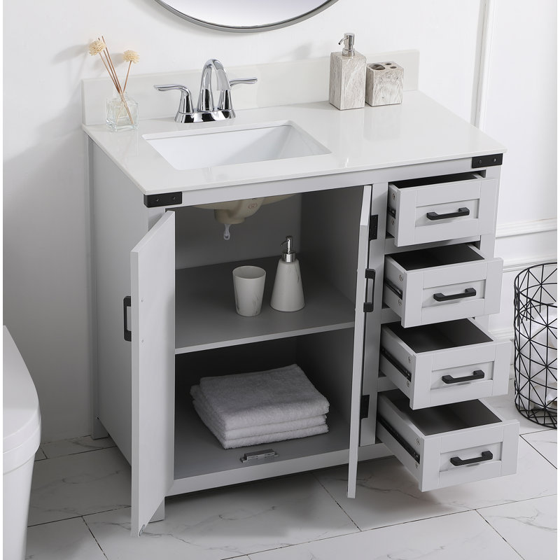 Ensemble de meuble-lavabo simple 36 po Slayton, Gris