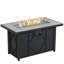 42" Rectangular Steel Propane Fire Pit Table with Hidden Tank, Tile Top & 60,000 BTU Burner – Black