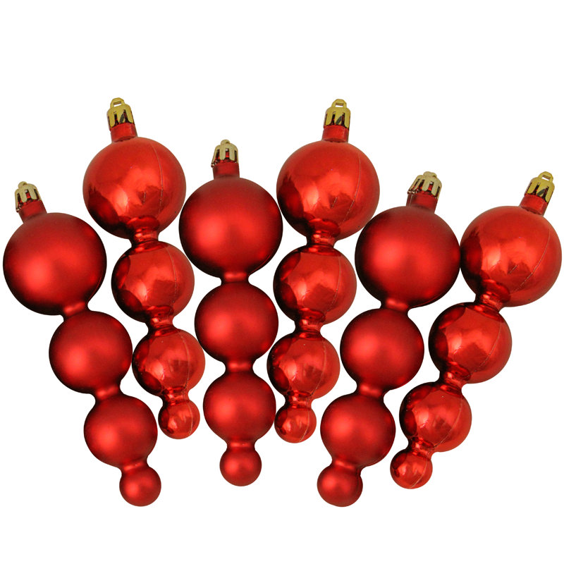 Ornement de Noël incassable à 2 finitions, Rouge