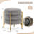 Round Storage Ottoman Multiuse Vanity Stool With Metal Legs-114893890