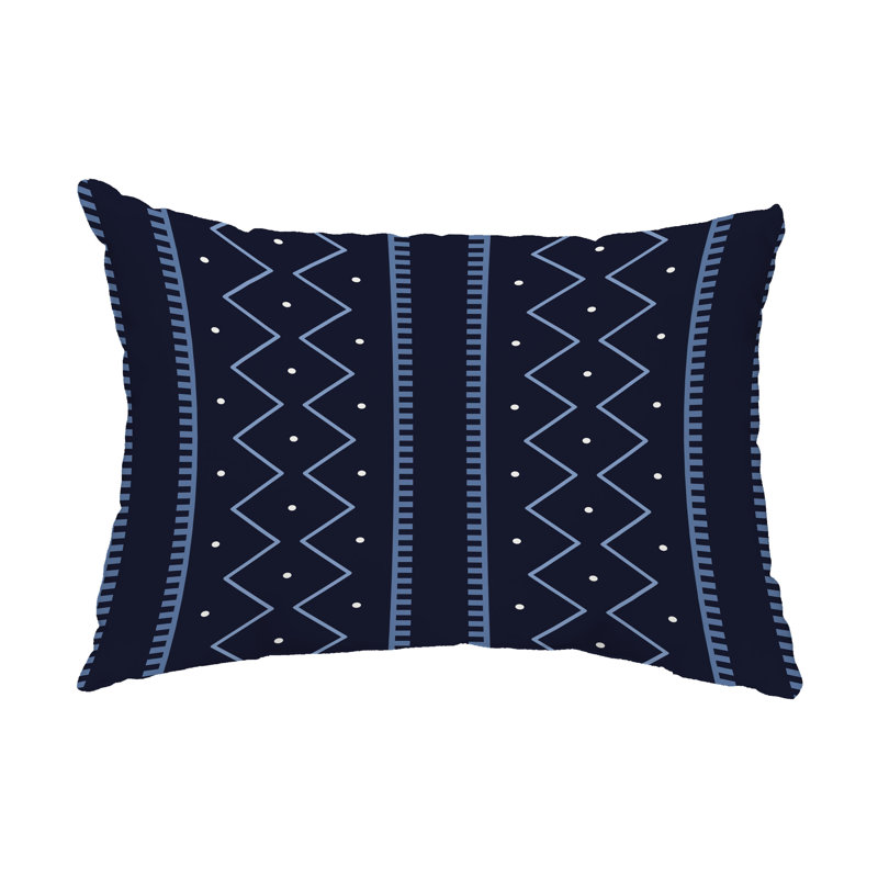  Housse de coussin d'extérieur rectangulaire Mudcloth, Bleu marine