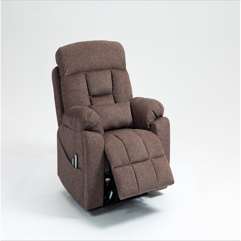 Old Age Electric Lift Chair, Flat High Density Foam Electric Sofa, With Heating And Massage Functions, Can Tilt To 180 Degrees, 2 Pocket Cup Holders, 2 Remote Controls, 4 OKIN Motors