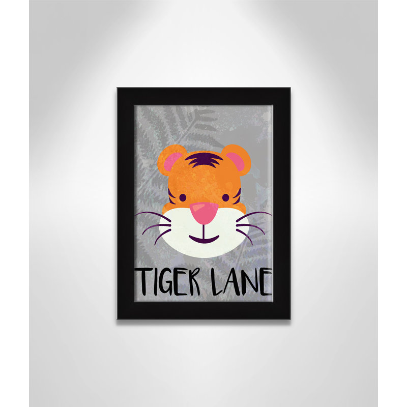 Impression sur papier Tigert Lane Tiger Lane, H 14 po x l 10 po x P 0,6 po, Encadré plat noir