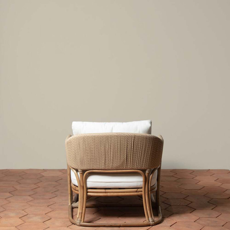 Glen Ellen Outdoor Chaise Lounge, White, Natural