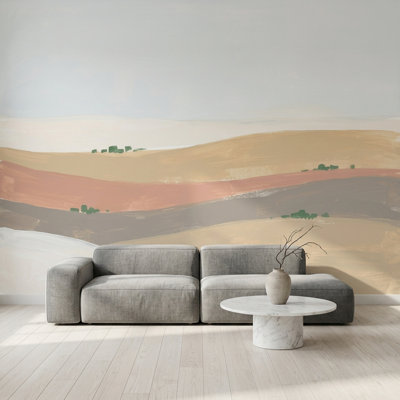 Papier peint abstrait paysage minimaliste Rolling Hills