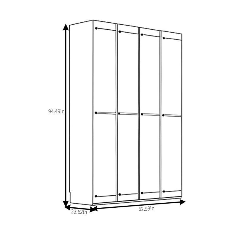 Garde-robe minimaliste classique rétro, H 94,49 po x l 62,99 po x P 23,62 po