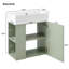 Meuble-lavabo flottant moderne de 21,6 po avec lavabo en céramique - parfait pour les petites salles de bain, rangement à gauche -416271224