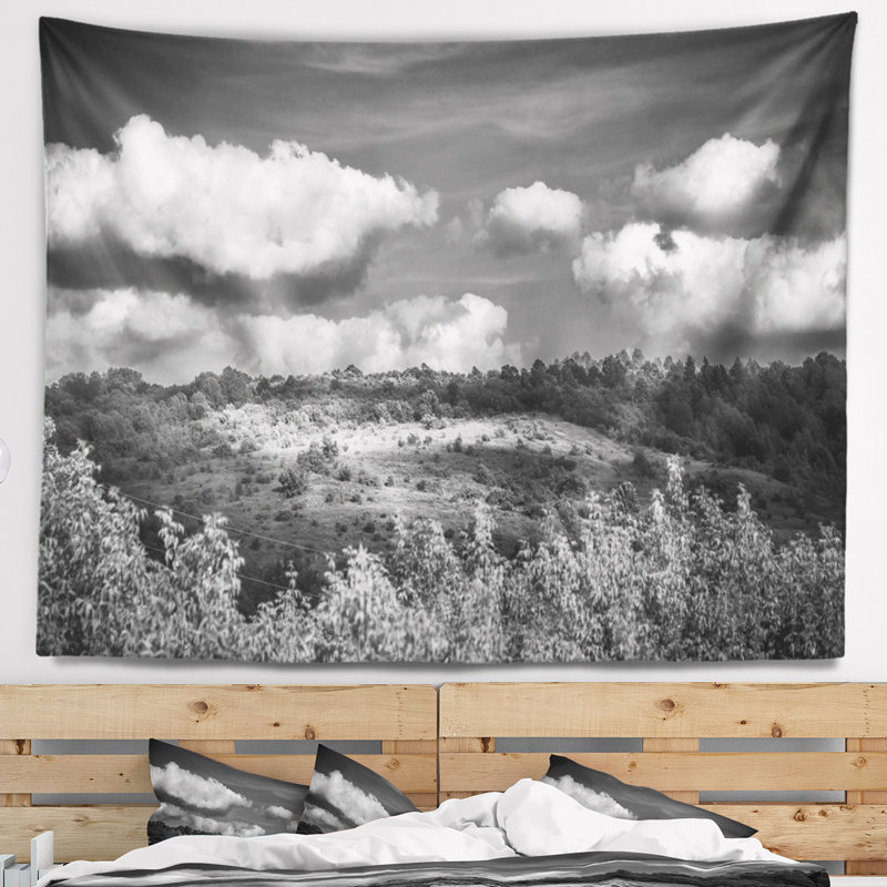 Tapisserie sky green hills under cloudy, H 78 po x l 92 po
