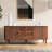 Corrigan Studio Mandea 63" Walnut Wood Sideboard with 3 Drawer Mid Century Modern