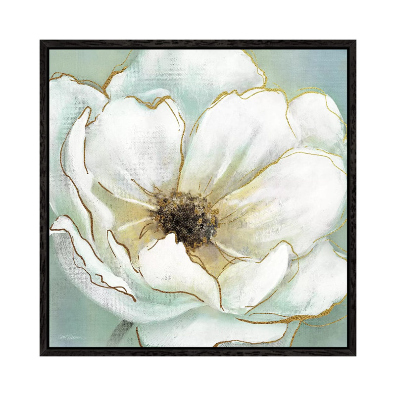 Soft Teal Splendor by Carol Robinson - Print on Canvas, Black Framed Canvas, 66.04 cm H x 66.04 cm W