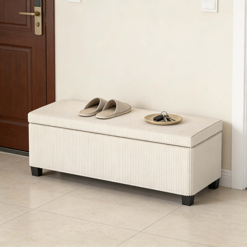 Banc de rangement Spascious, banc de rangement avec repose-pieds, banc de bout de lit