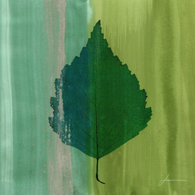 Silver Leaf Tile VI by James Burghardt - Wrapped Canvas Painting