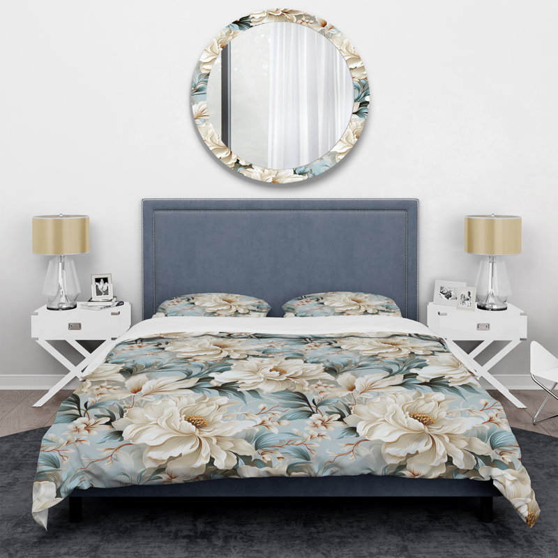 Ensemble de housse de couette Ethereal Rococo Flourish Victorian, Housse de couette simple + 1 taie décorative stan