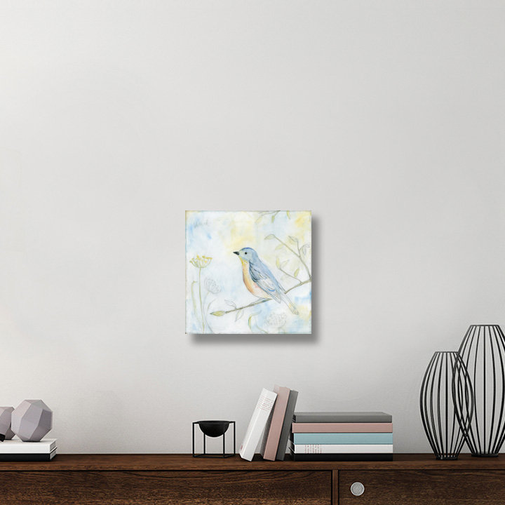 « sketched songbird ii », reproduction d’impression sur toile tendue, H 18 po x l 18 po x P 1,5 po, Toile avec cadre noir