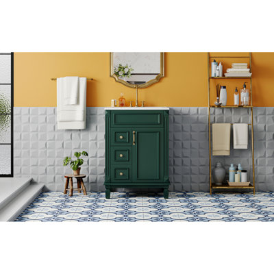 Élégant meuble-lavabo compact en bois de céramique de style moderne pour les petites salles de bain