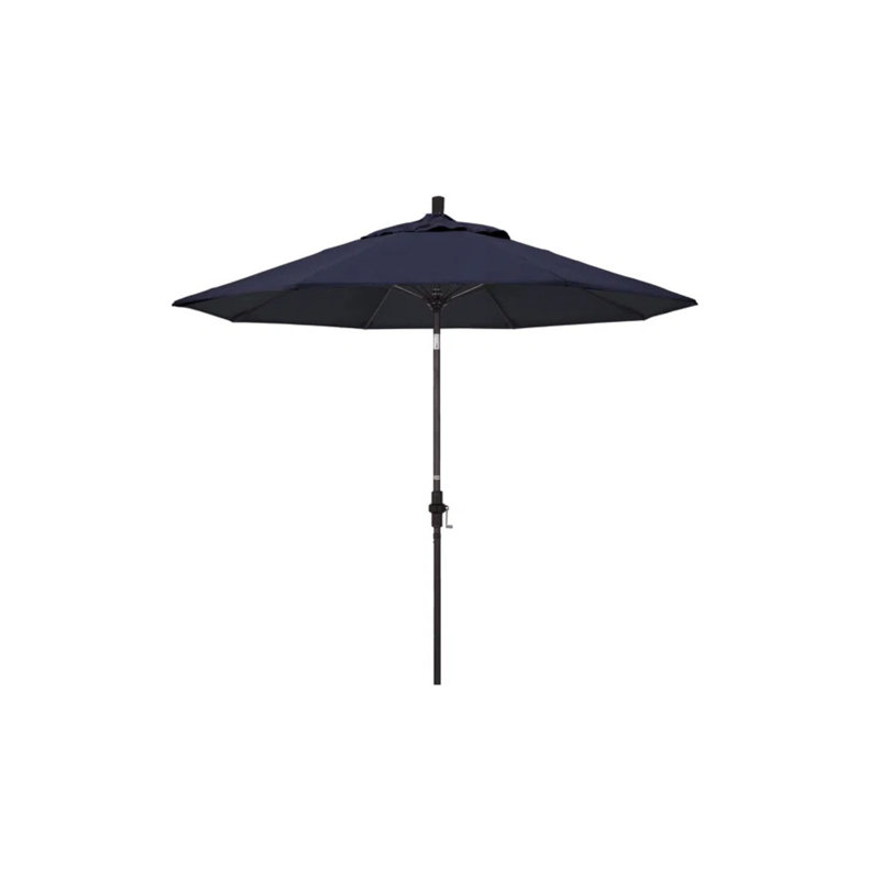 Parasol de marché Sunbrella® 9 pi Roverta, Toile bleu marine Sunbrella®, Brun