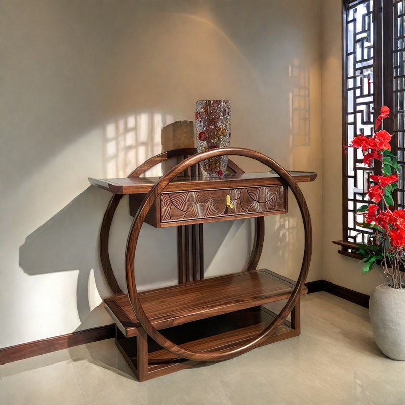 Console en bois de rose massif doré