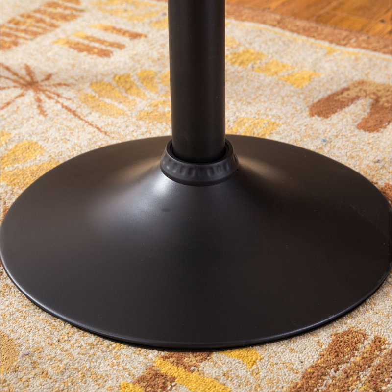 Tabourets de bar pivotants en cuir reconstitué noir (paire) - Hauteur réglable pour 2 sièges fonctionnels pour le salon, la salle à manger et le bureau