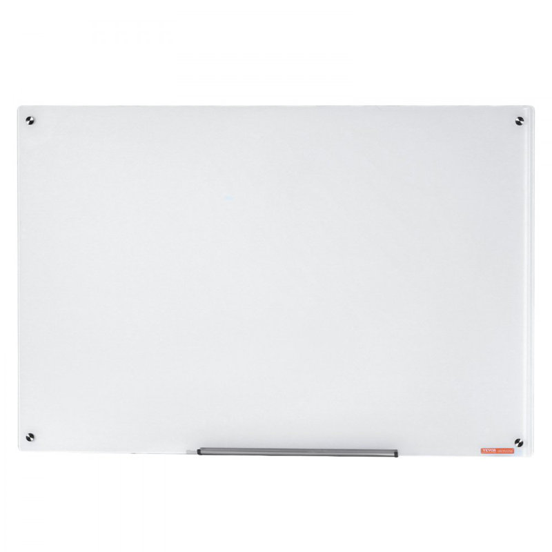 Magnetic Glass Whiteboard, Dry Erase Board 36"x24", White, 23.62" H x 35.43" L