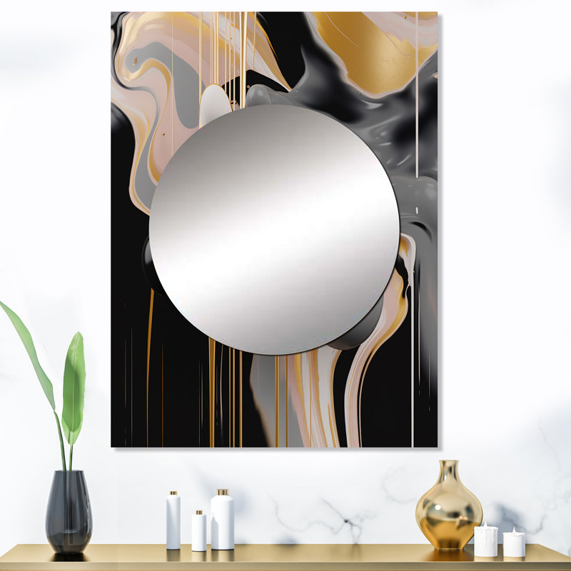 Miroir mural, formes abstraites or et noir Ruttar Mystic MÚlange II, 40 po x 30 po