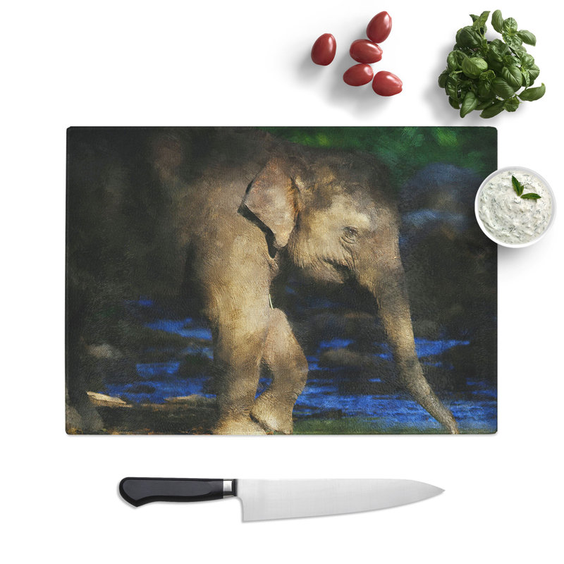 Elephant Vol.4 Painting Chopping Board, 20cm W x 28.5cm L