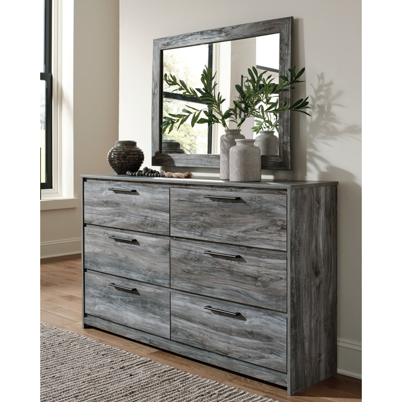 Lit à panneaux, commode, miroir et table de chevet Baystorm, Roi