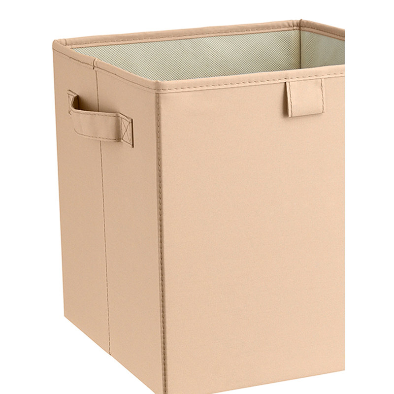 Premium Cubes Fabric Storage Bin, French Vanilla/Tan