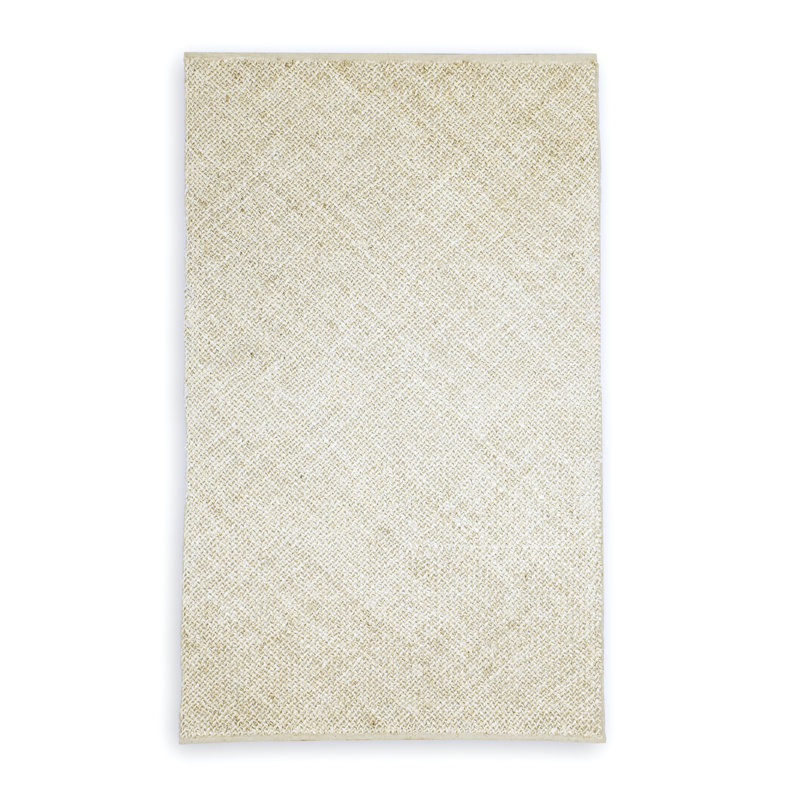 Ivory Cotton Handmade Flatweave Rectangular Rug, 8' x 10'