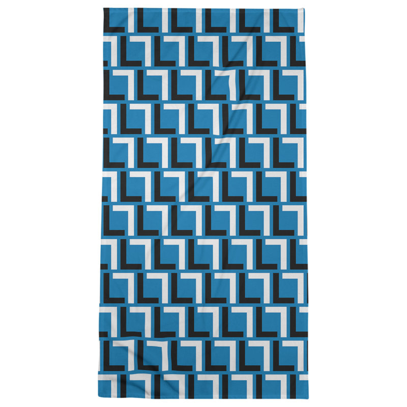 Bath Towel, Honolulu Blue/Black/White