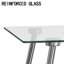 Table de salle à manger en verre, table rectangulaire moderne avec plateau en verre trempé et pieds en métal, table de cuisine simpliste, table polyvalente