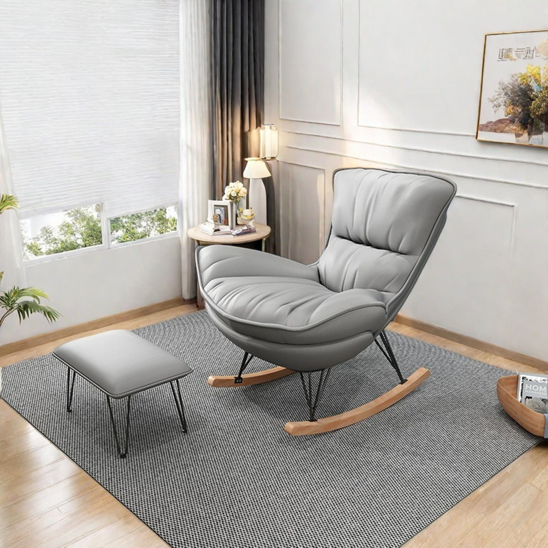 Chaise berçante confortable et respirante, Gris